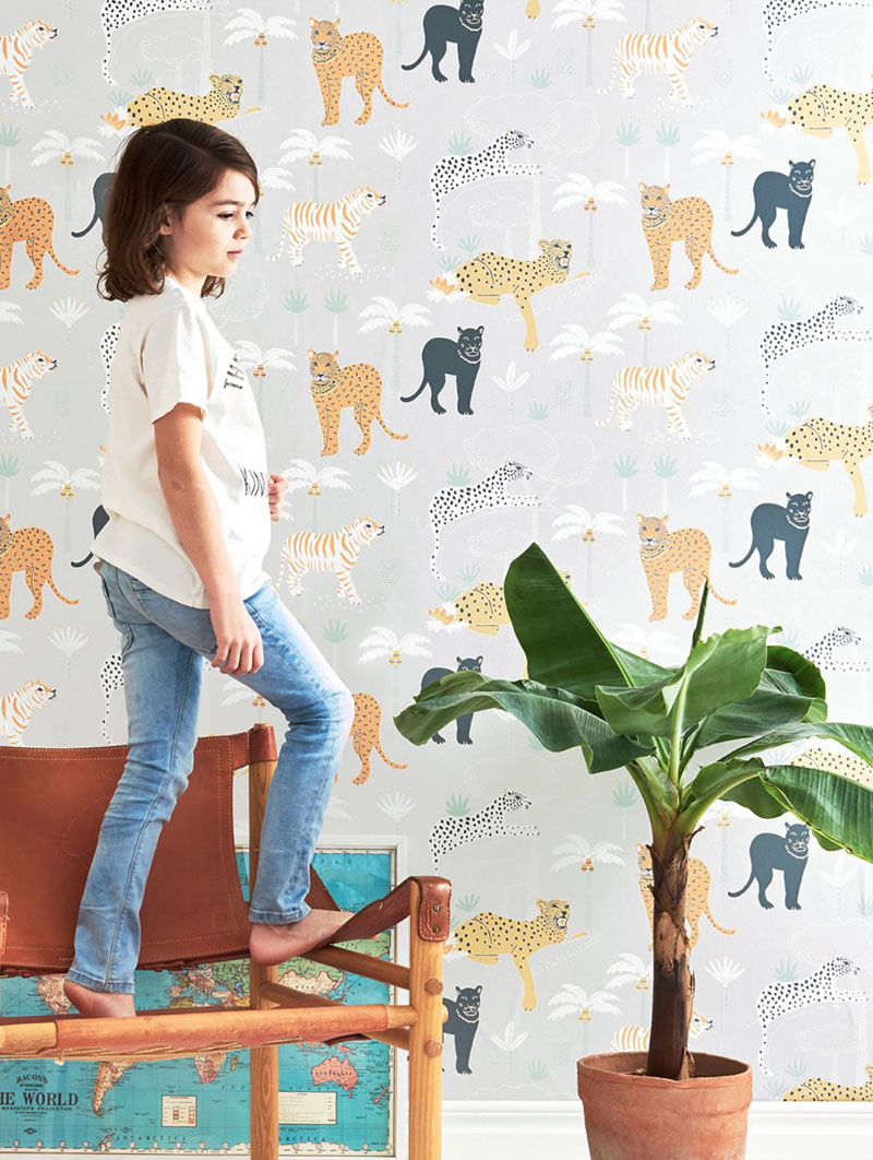 کاغذ دیواری حیوانات برای اتاق پسر