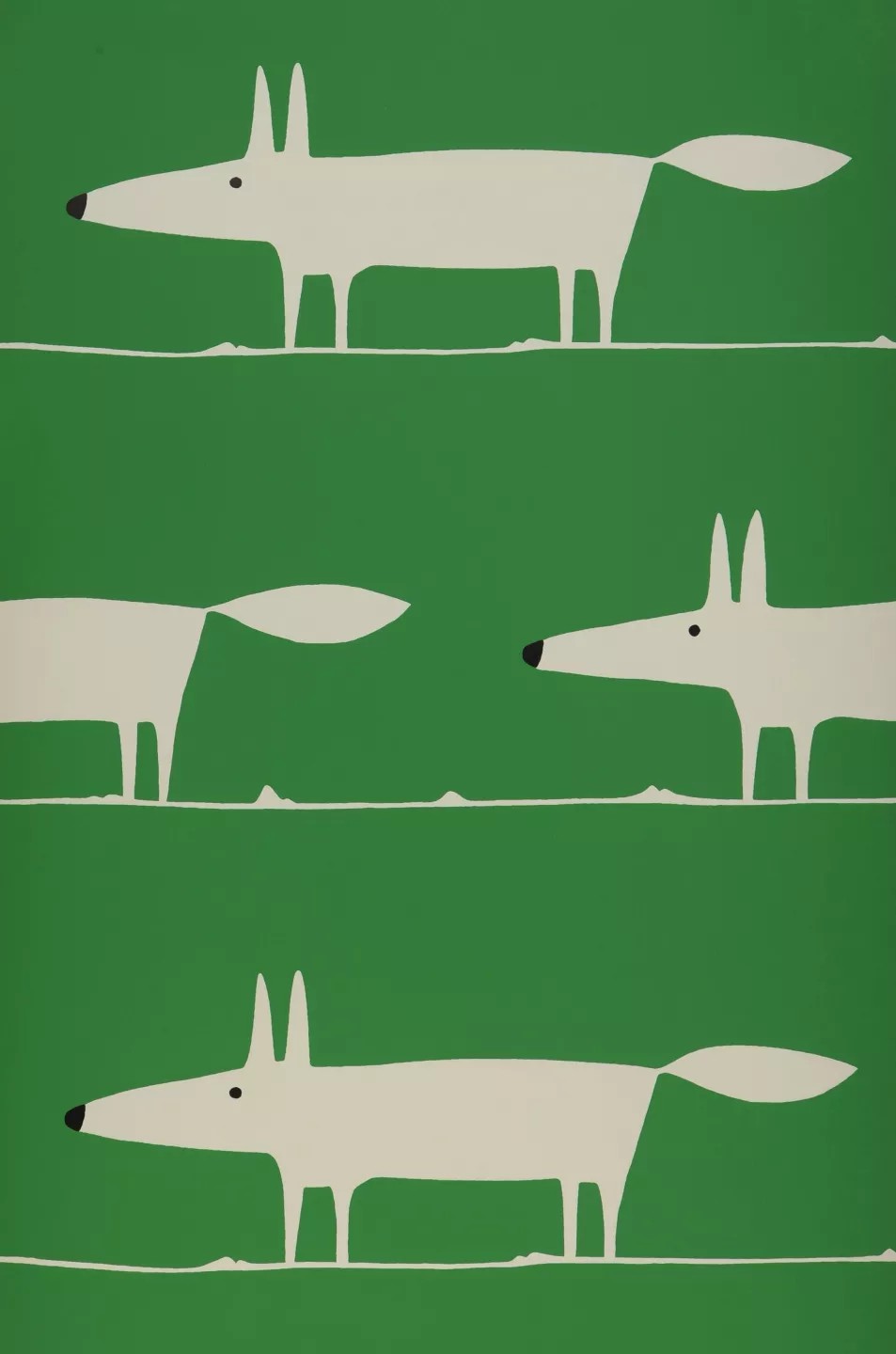 نقش روباه ها در کاغذ دیواری سبک فانکی