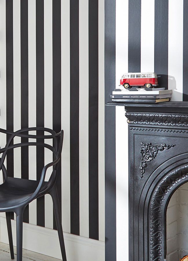 ترکیب رنگ سیاه سفید برای کاغذ دیواری راه راه