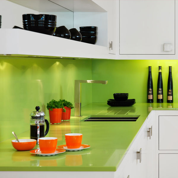 آشپزخانه با طراحی سبز