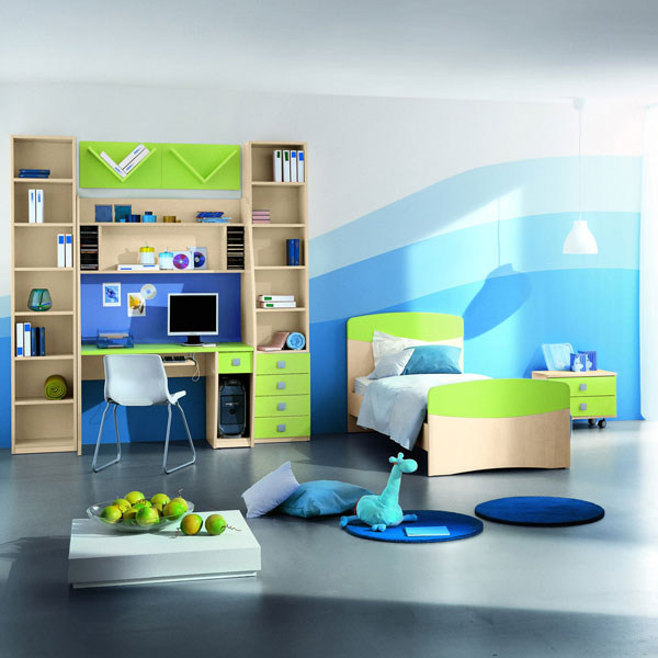 ایده رنگ آمیزی آبی اتاق کودک