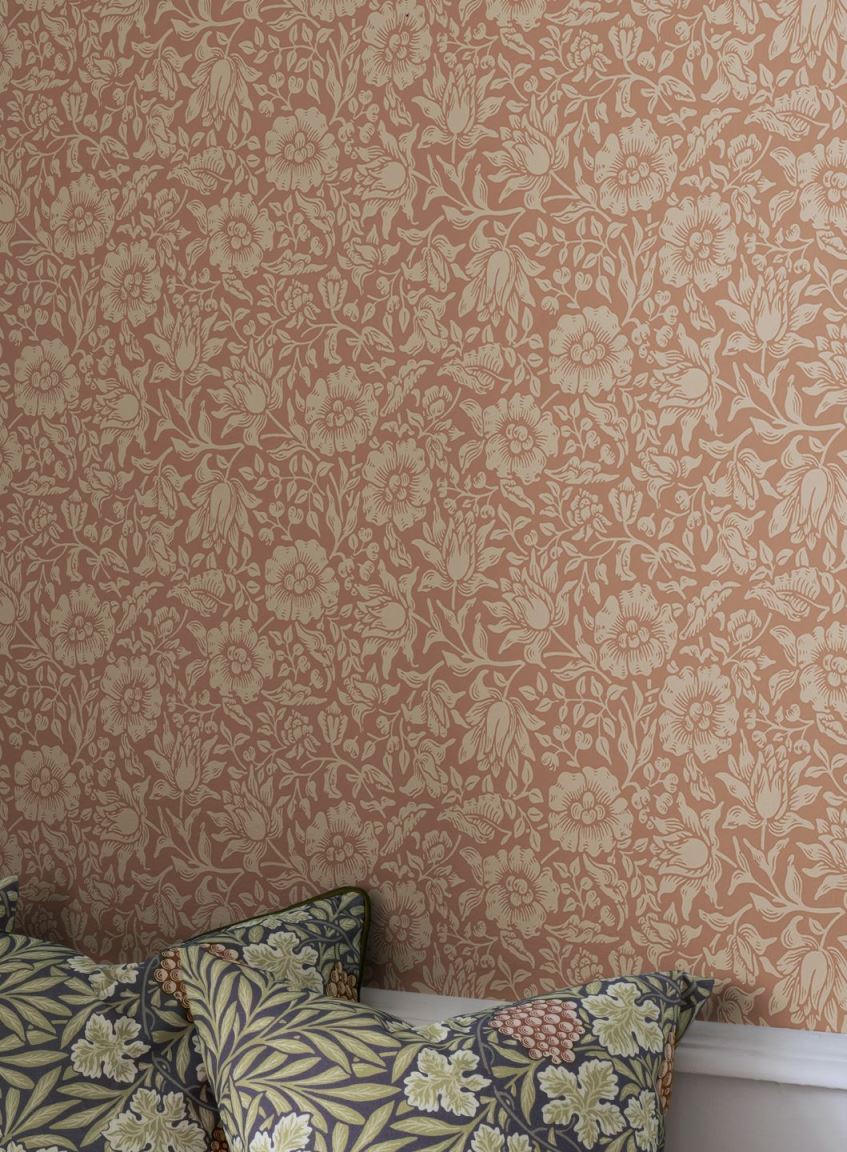 ترکیب رنگ کرم و قهوه ای کاغذ دیواری