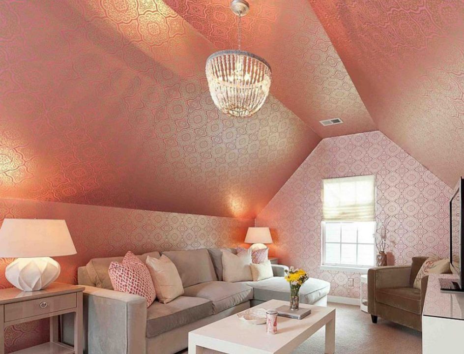 ایده کاغذ دیواری سقف‌ شیب دار