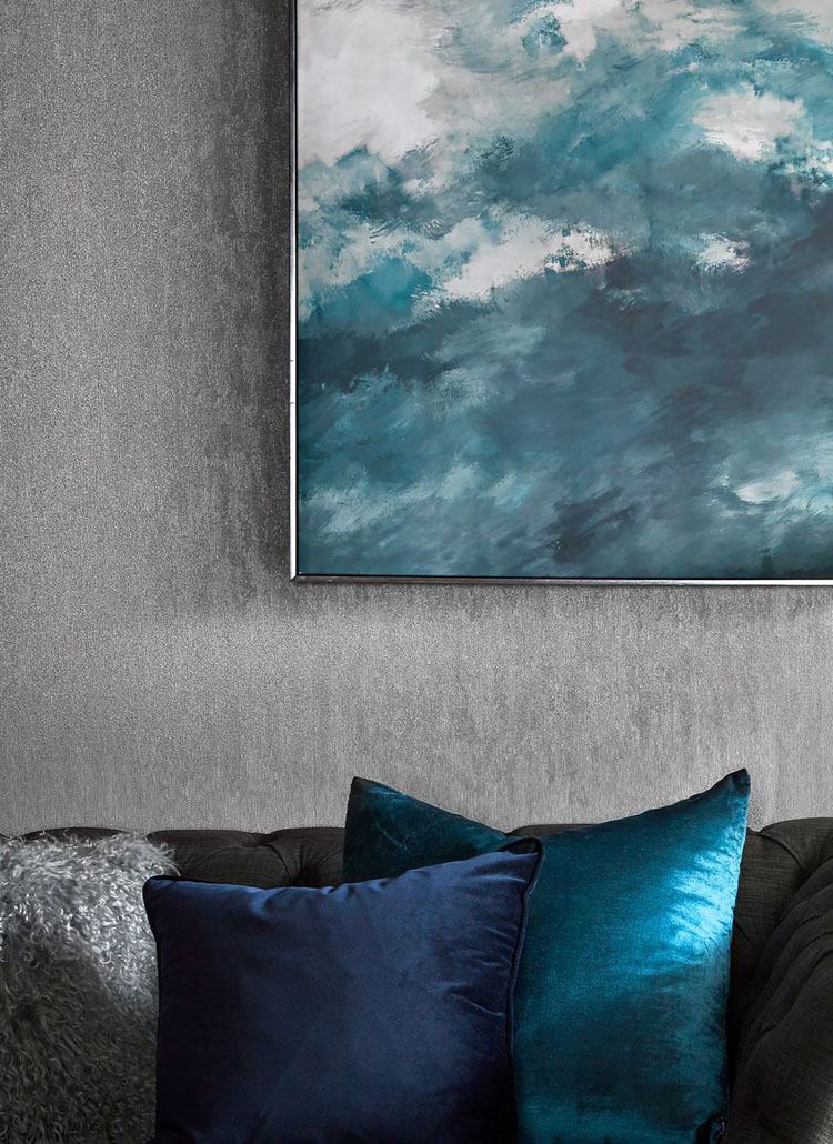 اتاق نشیمن با کاغذ دیواری