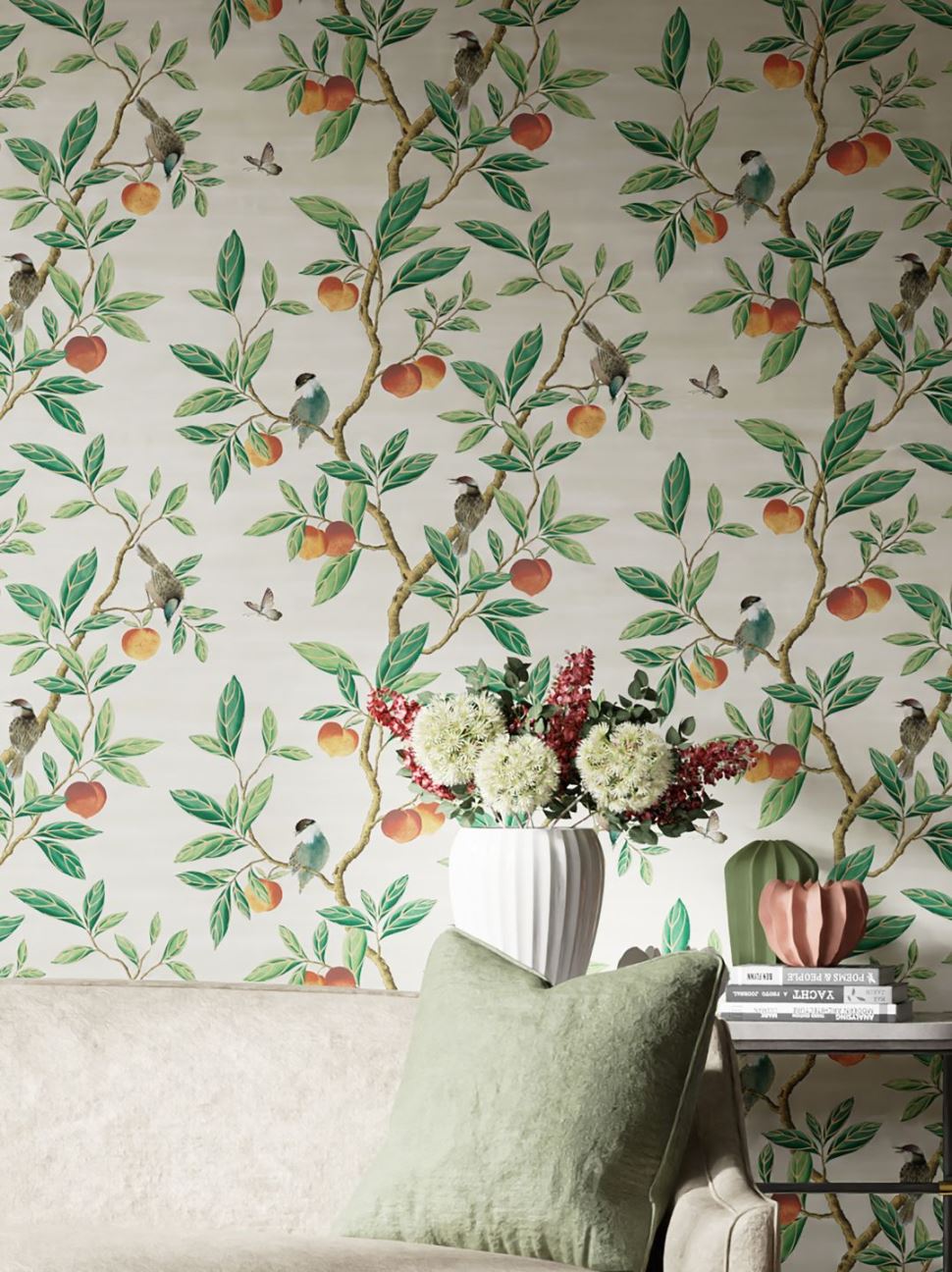 کاغذدیواری گل دار و طرح دار