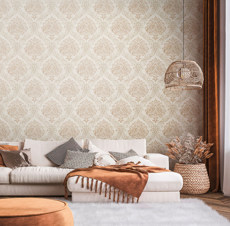 کاغذ دیواری داماسک سبک نوین